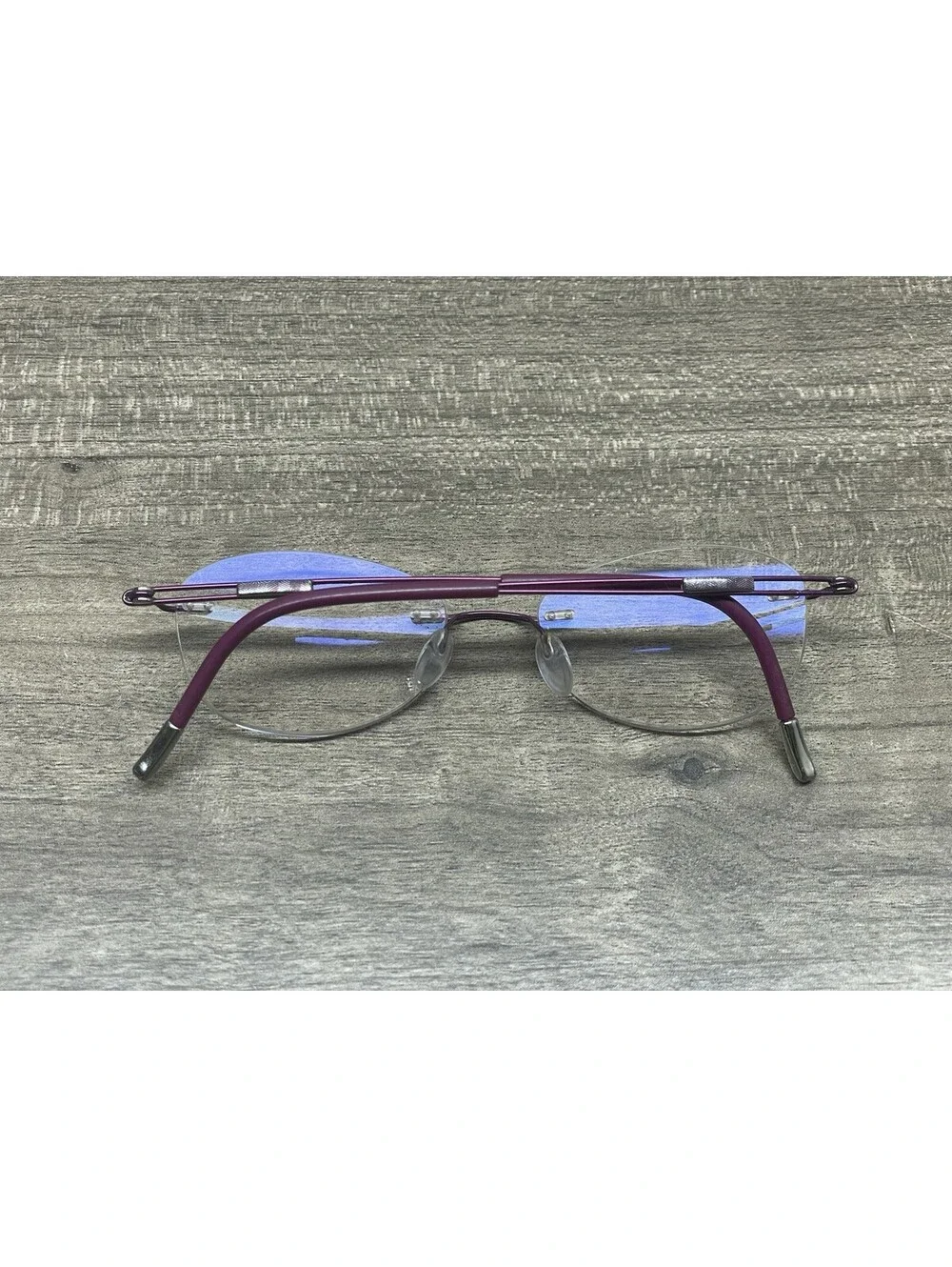 SILHOUETTE 5521 FE 4040 Purple Oval Rimless Eyeglasses 48[]17-135 FRAMES ONLY